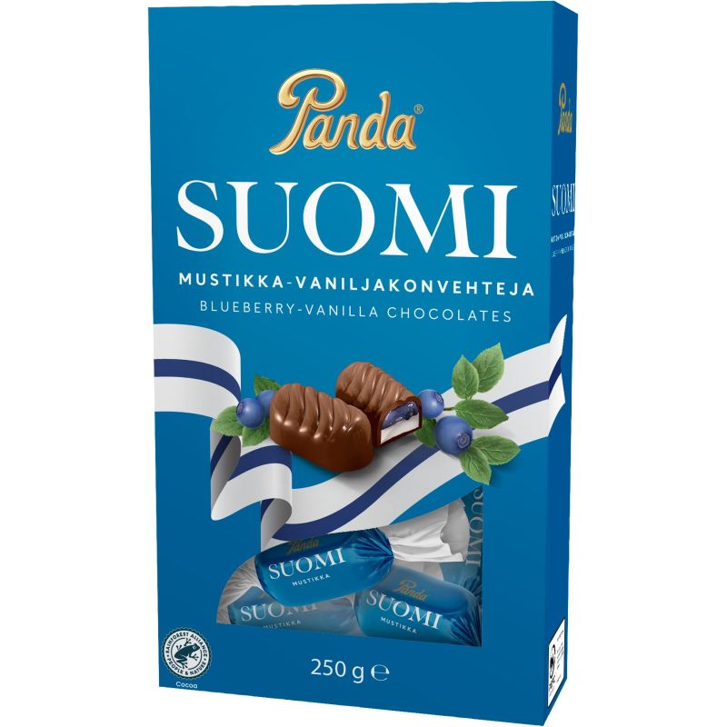 Panda Suomi mustikka-vaniljakonvehteja 250g